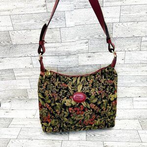 Vintage 90's Red Burgundy Royal Tapisserie Shoulder Bag